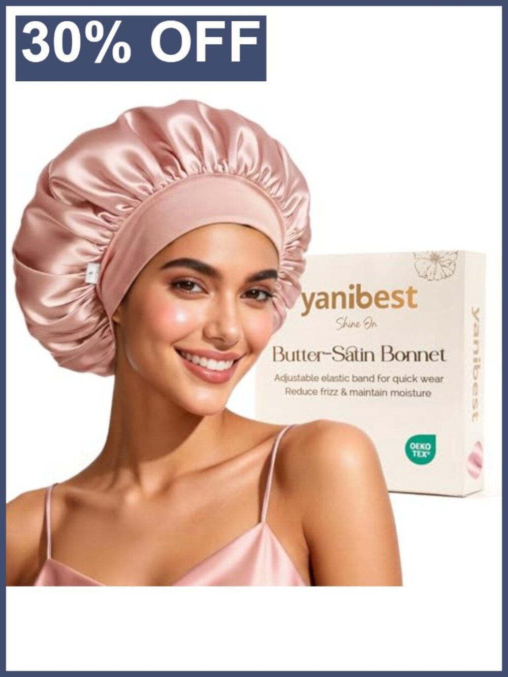 Satin Sleep Bonnet Double Layer Silk Feeling Hair Care Cap for Women